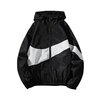 Sweat-Capuche-Fin-Manches-sulfpour-Homme-V-tement-d-Ext-rieur-Fermeture-clair-PVD-Noir-Blanc