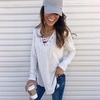 Femmes-lacets-col-en-V-adt-PVD-d-contract-automne-manches-longues-pull-solide-KXFS-OM8735