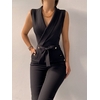 Barboteuse-lacets-col-en-V-pour-femmes-salopette-d-contract-e-mode-sexy-noir-l-gant