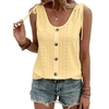 Haut-caraco-creux-col-en-U-pour-femme-gla-ure-d-t-boutons-Wstring-d-cor