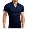 MRstuff-T-shirt-d-contract-manches-courtes-pour-hommes-haut-masculin-revers-coutures-solide-document-pull