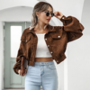 Blouson-aviateur-court-manches-lanterne-pour-femmes-pardessus-vintage-v-tements-d-ext-rieur-en-velours