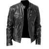 Veste-en-cuir-coupe-vent-coupe-couvertes-pour-hommes-col-montant-manteau-en-PU-revers-de