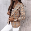 Blazer-slim-d-contract-carreaux-pour-femmes-veste-manches-longues-manteau-de-bureau-l-gant-automne
