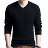 Pull-Chic-pour-homme-couleur-unie-col-en-V-manches-longues-Slim-Fit-tricot-automne-hiver