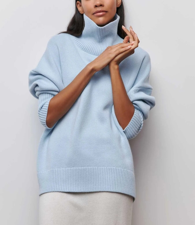 Robe-pull ample femme avec col roulé élégant