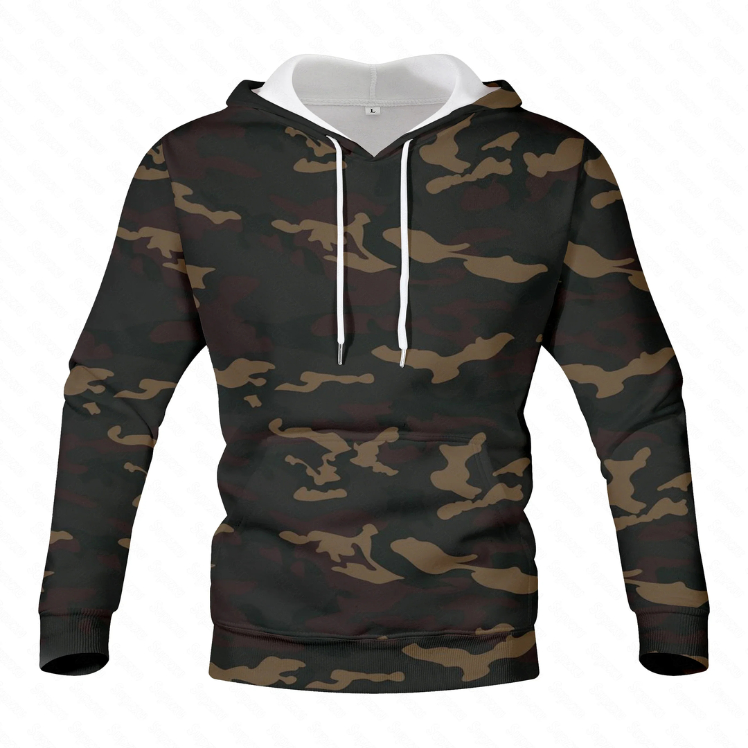 Pull à Capuche Homme TALOS - Noir - 3XL - Imprimé Armée - Très Bon état