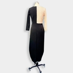 Longue-robe-paillettes-pour-femmes-tenue-Cardigan-bicolore-noire-or-taille-haute-couleur-unie-manches-courtes