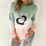 Sweat-shirt-manches-longues-pour-femme-pull-over-d-contract-imprim-c-ur-couleur-d-grad