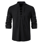 Chemise-Henley-manches-longues-pour-hommes-Costume-de-Pirate-cossais-Jacobite-Ghillie-Kilt-Shirts-vintage-Renaissance