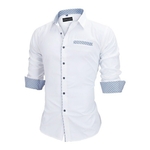 VISADA-JAUNA-chemises-pour-hommes-taille-europ-enne-coupe-cintr-e-couleur-unie-manches-longues-Style