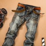 Pantalon-en-Jean-pour-homme-pissage-Denim-Biker-haute-qualit-droit-styliste-plusieurs-poches-confortable