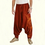 Pantalon-Baggy-Hippie-pour-hommes-taille-lastique-d-contract-Yoga-Harem-Boho-gitane-Aladdin-Hippie-Boho