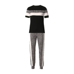 T-shirt-ray-manches-courtes-pour-femmes-ensemble-deux-pi-ces-haut-et-pantalon-cordon-v