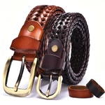 Ceinture-tress-e-en-cuir-de-vache-v-ritable-pour-homme-accessoire-de-luxe-tricot-la