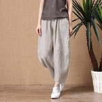 ShiMai-pantalon-en-coton-et-lin-pour-femmes-taille-lastique-Vintage-d-contract-ample-r-tro