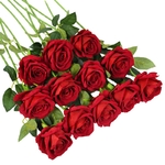 5-10Pcs-Fleurs-Artificielles-Bouquet-Rouge-Soie-Faux-Fleur-Rose-pour-Mariage-D-coration-de-Table