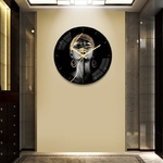 Horloge-murale-artistique-Quartz-silencieuse-d-coration-de-maison-mode-africaine-dor-e-cadeau-de-no