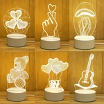 Lampe-LED-3D-en-Acrylique-Romantique-Amour-Maison-Veilleuse-pour-Enfant-Table-D-cor-de-F