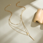 Collier-Simple-trois-couches-en-argent-Sterling-925-Long-pendentif-barre-brillant-cadeaux-de-mariage-pour