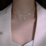 Collier-pendentif-lune-en-argent-Sterling-925-pour-femmes-cha-ne-clavicule-Simple-cha-ne-en