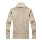 Cardigan-Manches-Longues-pour-Homme-Pull-pais-Tricot-Manteau-Polaire-Blanc-Cass-V-tement-Fermeture-clair