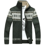 Cardigan-tricot-en-laine-Jacquard-col-montant-pour-homme-v-tement-chaud-et-d-contract-avec