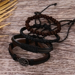 IFMIA-Bracelets-multicouches-en-cuir-tress-pour-hommes-4-pi-ces-ensemble-Bracelets-ethniques-Vintage-arbre