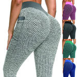 Leggings-de-poche-Anti-Cellulite-pour-femmes-pantalon-ruch-Push-Up-en-nid-d-abeille-taille