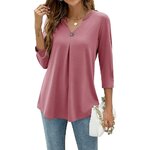 T-Shirt-manches-2022-et-col-en-V-pour-femme-v-tement-ample-et-d-contract