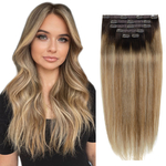 BHF-Extensions-de-cheveux-naturels-Remy-lisses-avec-Clips-70g-noir-brun-clair-ombr-miel
