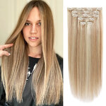 BHF-Extensions-de-cheveux-naturels-Remy-lisses-avec-Clips-70g-noir-brun-clair-ombr-miel