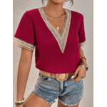 Chemisier-ample-manches-courtes-en-mousseline-de-soie-pour-femme-Blouse-blanche-surdimensionn-e-col-en