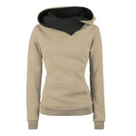Sweat-shirt-capuche-bicolore-pour-femmes-d-contract-solide-manches-longues-poches-ample-sport-printemps-automne