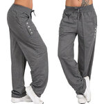 Pantalon-de-sport-lacets-pour-femmes-couleur-unie-boutons-d-contract-ample-droit-taille-haute-jogging