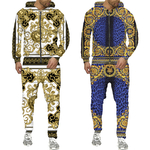 Ensemble-de-luxe-capuche-surv-tement-pour-hommes-motif-dor-imprim-3D-fermeture-clair-couronne-de