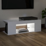 Meuble-TV-avec-lumi-res-LED-Blanc-brillant-90x39x30-cm-meuble-de-meuble-TV-Durable-la
