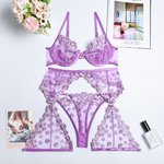 Dam-Lingerie-Ensemble-de-sous-v-tements-transparents-soutien-gorge-brod-culotte-florale-transparent-violet-sexy