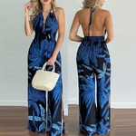Combinaison-imprim-floral-vintage-pour-femmes-combinaison-boh-me-col-en-V-licou-dos-nu-fente