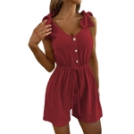 Combishort-lacets-pour-femmes-combinaison-d-contract-e-couleur-unie-sexy-ceinture-tunique-salopette-t