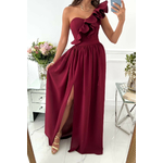 Robe-longue-rouge-volants-pour-femmes-tenue-de-soir-e-l-gante-fendue-printemps-t-2023