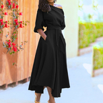 Robe-de-Soir-e-l-gante-Lacets-et-Ceinture-pour-Femme-Tenue-Sexy-la-Mode-d