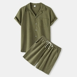 Ensemble-chemise-manches-courtes-et-short-en-coton-et-lin-pour-homme-tenue-d-contract-e