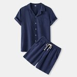 Ensemble-chemise-manches-courtes-et-short-en-coton-et-lin-pour-homme-tenue-d-contract-e