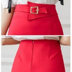 Jupe-mi-longue-taille-haute-pour-femmes-rouge-noir-crayon-fente-ouverte-l-gante-abricot-nouvelle