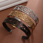Bracelet-en-acier-inoxydable-r-glable-pour-hommes-et-femmes-amulette-n-ud-celtique-classique-bijoux