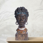 Figurine-Africaine-en-R-sine-Sculpture-de-Statue-Tribale-pour-Couloir-d-H-tel