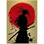 Affiches-de-paysage-de-chat-de-Geisha-Koi-papier-kraft-r-tro-peinture-murale-d-art