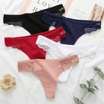 Culotte-string-sexy-pour-femme-sous-v-tement-solide-confortable-bordure-en-dentelle
