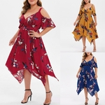 Robe-imprim-floral-Boho-col-en-V-vintage-rond-t-pour-femmes-l-gante-Off-initi